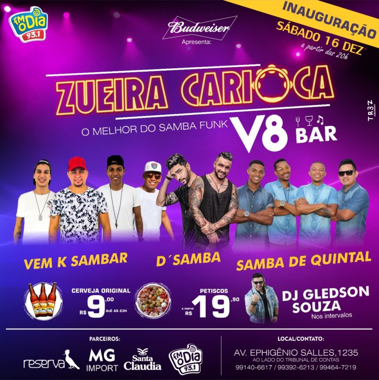 V8-BAR   Inaugura o Pagode das noites de Sábado    !